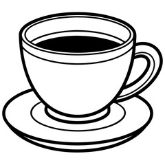 Elegant Coffee Cup Outline for Vector Art