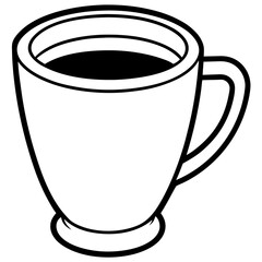 Elegant Coffee Cup Outline for Vector Art