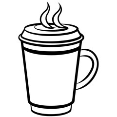 Elegant Coffee Cup Outline for Vector Art