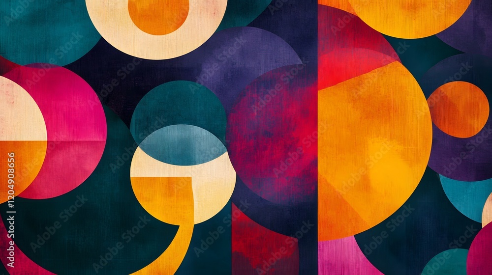 Poster dynamic geometric pattern design digital art abstract composition artistic environment colorful view