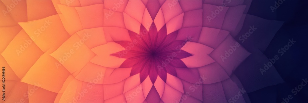 Poster Colorful mandala design with intricate patterns in warm tones and a calming background. Generative AI
