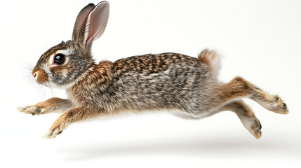 Fototapeta premium A rabbit is running in the air