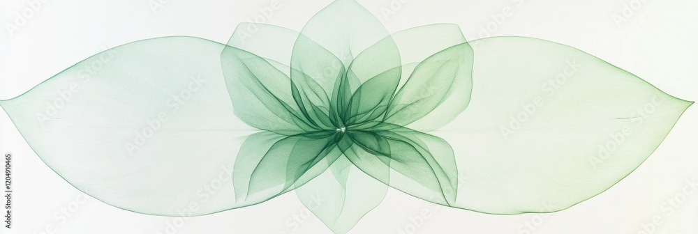 Aufkleber abstract green floral design with layered petals creating a serene atmosphere and delicate beauty in