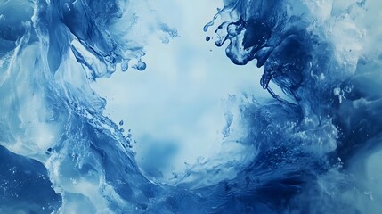 Abstract Blue Water Swirling Formation