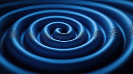 Minimalist abstract spiral pattern on a blue background. Banner template with white space for text, ideal for modern and professional design applications.