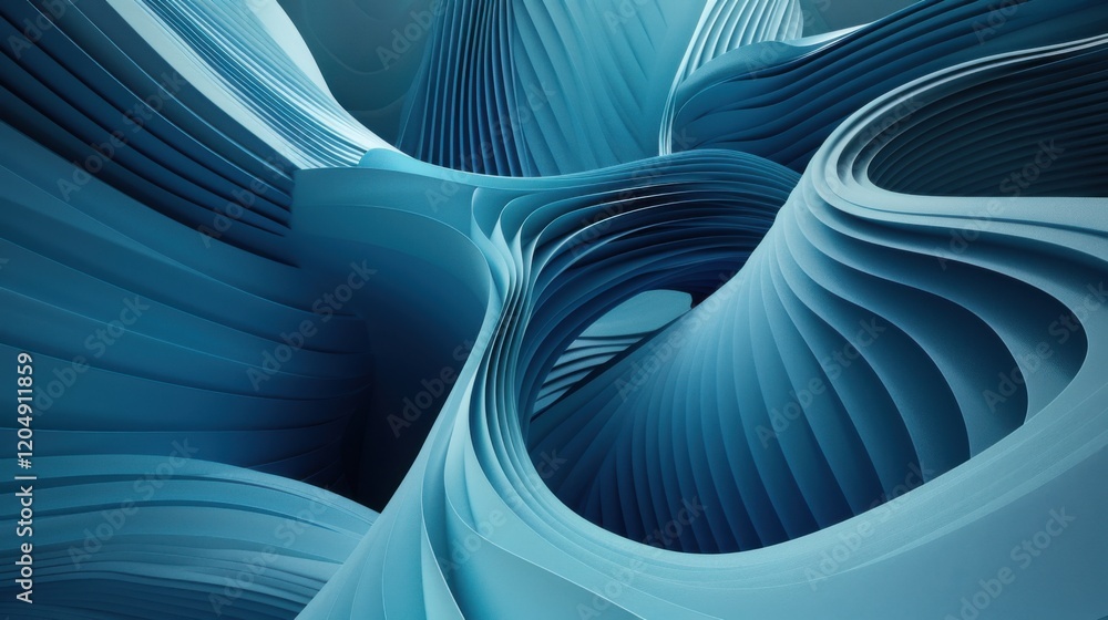 Poster an abstract 3d design with dynamic shapes and textures, perfect for wallpaper or modern decor.