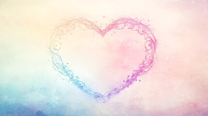 Abstract Pastel Heart Shaped Watercolor Design