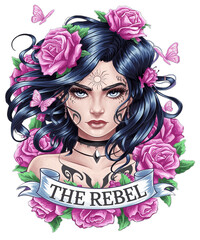 Chicano Girl Mexico Flowers Death Pretty