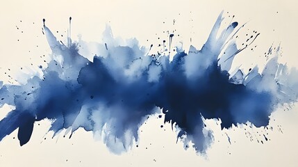 Obraz premium Abstract Blue Watercolor Splashes Artwork