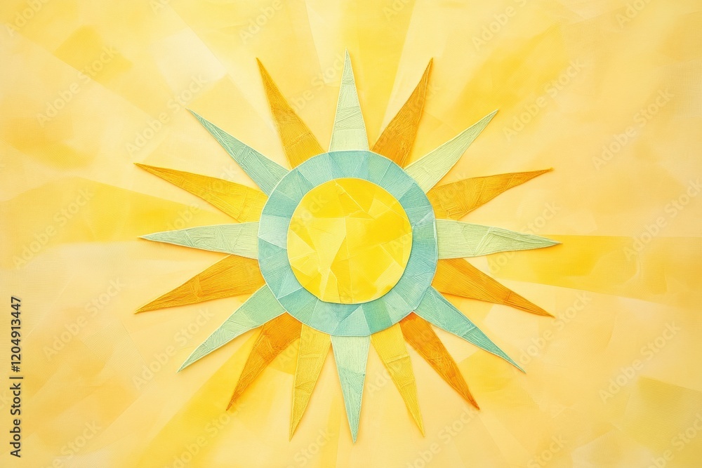 Poster colorful sunburst design with vibrant rays in shades of yellow and orange on a bright background. ge