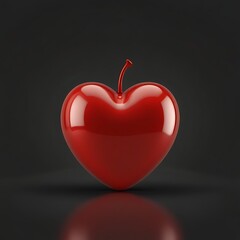 Obraz premium red apple on black background