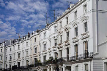 Obraz premium London, elegant cream colored stucco townhouses