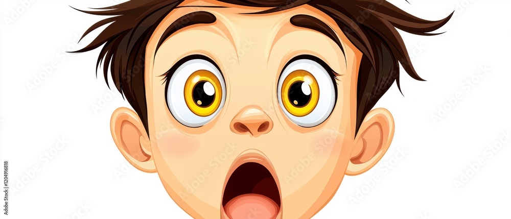 Poster surprised child expressing emotion digital art colorful background close-up view fun concept
