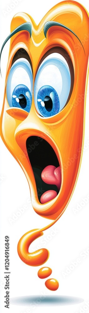 Poster surprising reaction of an animated character digital artwork colorful environment humorous viewpoint