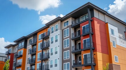 Photograph of a modern apartment building wallpaper photo background, building idea.