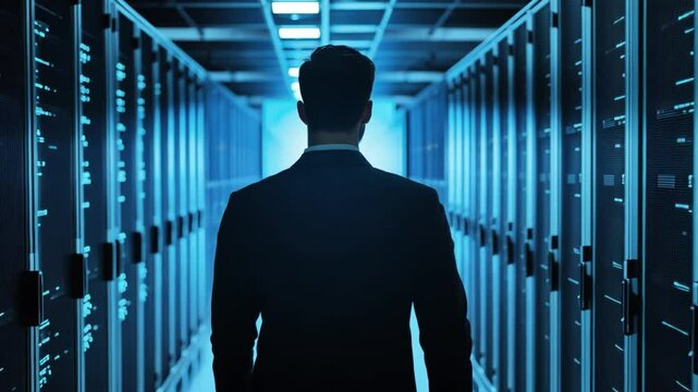 A man security analyst explores the use of artificial intelligence in cybersecurity, highlighting how AI detects and prevents cyber threats