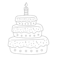 Outline Birthday Clipart: Doodle Party Celebration Clipart