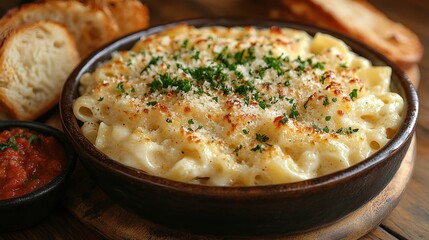 Photorealistic Presentation of Rustic Italian Fettuccine Alfredo