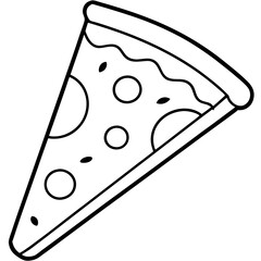 Modern Pizza Slice Outline Design