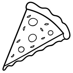 Modern Pizza Slice Outline Design
