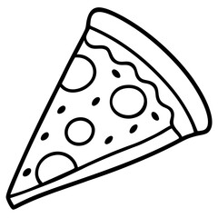 Modern Pizza Slice Outline Design