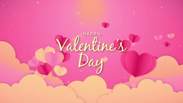 Motion graphic of Red heart paper cut bouncing with pink cloud on pink background for valentines festival of love 4K stock video
Valentine's Day - Holiday, Valentine Card, Backgrounds, Heart Shape, Cu