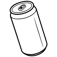 Monochrome Line Art Soda Can Design