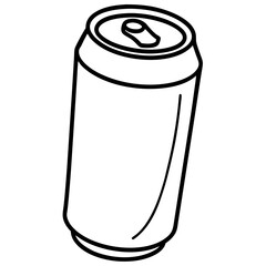 Monochrome Line Art Soda Can Design