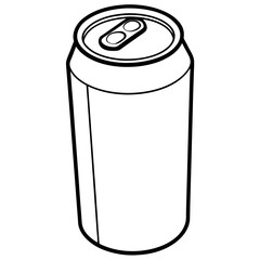 Monochrome Line Art Soda Can Design