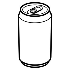 Monochrome Line Art Soda Can Design