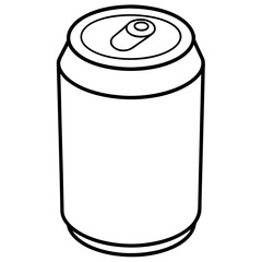 Monochrome Line Art Soda Can Design