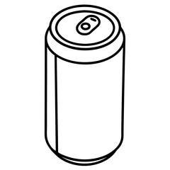 Monochrome Line Art Soda Can Design