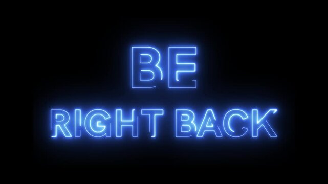 be right back screen, full HD, Glowing looping Be right back word neon animation black background.
Stream overlay, be right back on retro style background, Retro Be Right Back Text In The Sky.