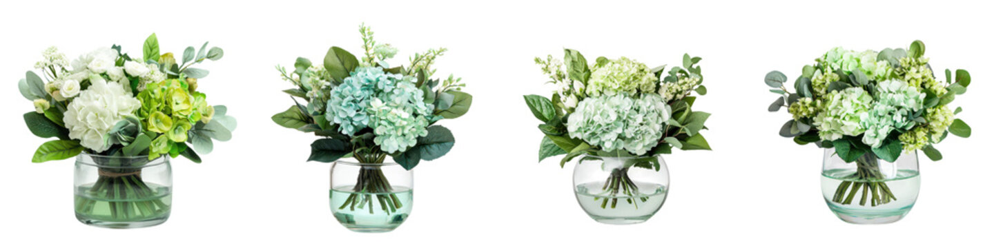 Elegant and Lush Floral Bouquet Arrangement Featuring Hydrangeas Roses and Peonies in a Glass Vase  Beautifully Decorated Table Centerpiece or Home Decor for Weddings Birthdays or Other