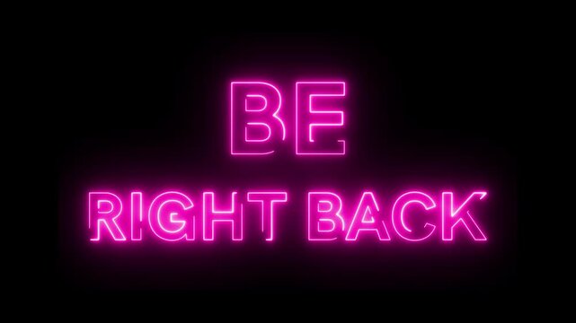 be right back screen, full HD, Glowing looping Be right back word neon animation black background.
Stream overlay, be right back on retro style background, Retro Be Right Back Text In The Sky.