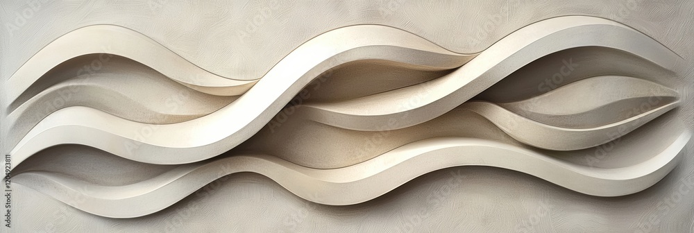 Poster creative 3d wave design mounted on the wall showcasing modern art and innovative architectural techn