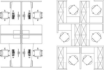 vector illustration design image office furniture table chair for work