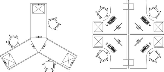 vector illustration design image office furniture table chair for work