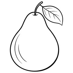 Pear Line Art Modern Minimalism
