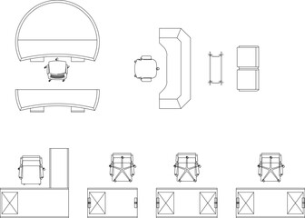 vector illustration design image office furniture table chair for work