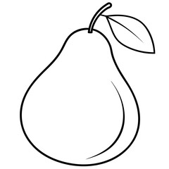 Pear Line Art Modern Minimalism