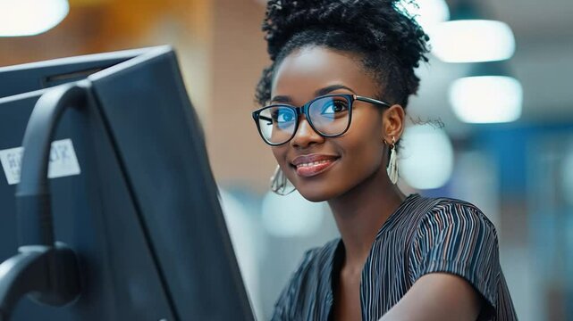 A woman banker simplifies banking and regulations, educating her community about secure banking practices