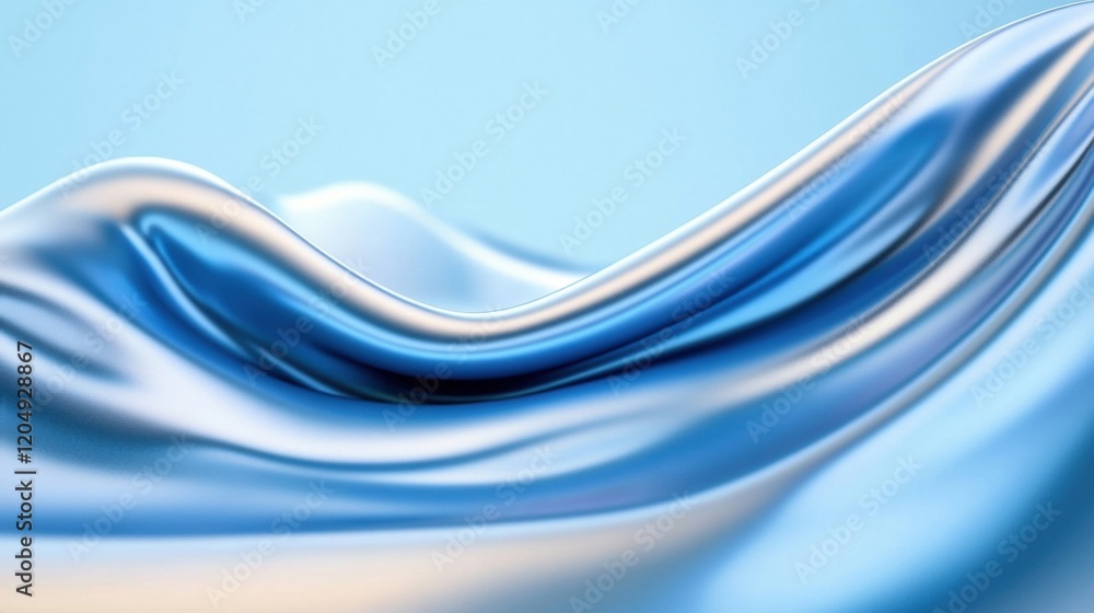 Poster close up view of a smooth blue gel texture showcasing its fluidity and glossy surface under soft lig