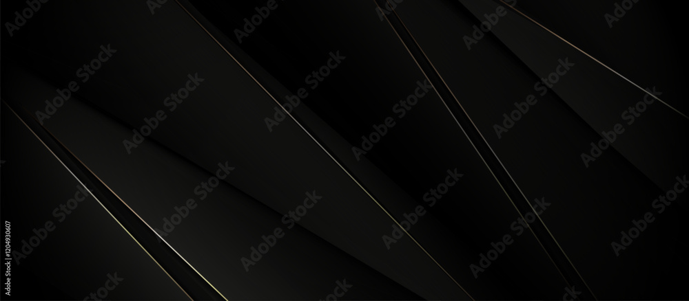 Aufkleber Elegant Black Abstract Background with Subtle Metallic Lines