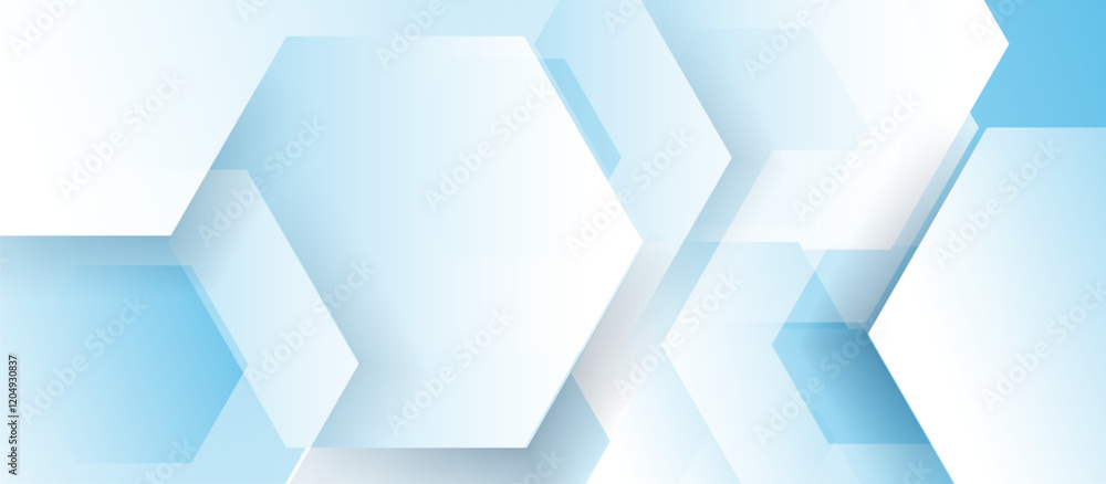 Poster light blue abstract hexagonal geometric background
