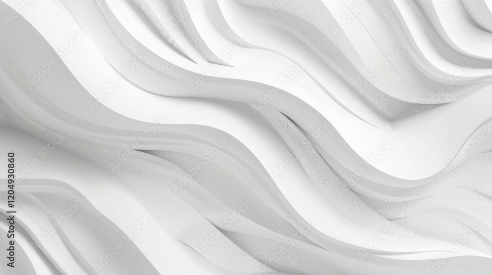 Poster An abstract background featuring flowing white line waves, creating a smooth and elegant design.

