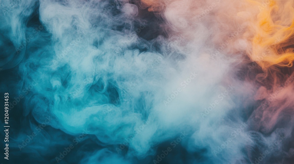 Poster swirling ink clouds create a stunning display of colors beneath the water's surface, showcasing capt