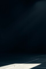 Light beam in dark room.