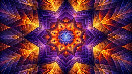 Vibrant Fractal Mandala with Spiritual Geometric Complexity