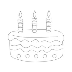 Birthday Party Clipart: Outline Birthday Decoration Clipart